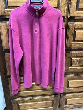 Polo by Ralph Lauren Magenta Quarter-Zip Fleece Pullover